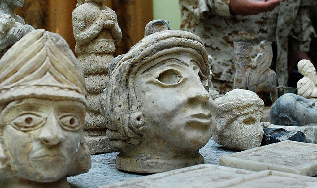 Stolen antiquities recovered in Iraq in 2008.